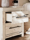 King Panel Storage Bed with Mirrored Dresser, Chest and Nightstand