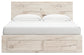 King Panel Storage Bed with Mirrored Dresser