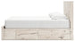 King Panel Storage Bed with Mirrored Dresser