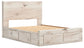 Queen Panel Storage Bed with Mirrored Dresser and Chest