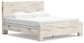 King Panel Bed with Mirrored Dresser and Chest