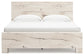 King Panel Bed with Mirrored Dresser, Chest and Nightstand