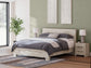 King Panel Bed with Mirrored Dresser, Chest and Nightstand