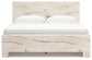King Panel Bed with Mirrored Dresser, Chest and Nightstand