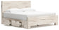 King Panel Bed with Mirrored Dresser, Chest and Nightstand