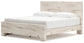 King Panel Bed with Mirrored Dresser, Chest and Nightstand