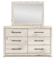 King Panel Storage Bed with Mirrored Dresser, Chest and Nightstand