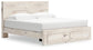 King Panel Storage Bed with Mirrored Dresser, Chest and Nightstand