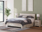 King Panel Bed with Mirrored Dresser and Chest