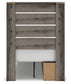 Graystorm Twin Panel Storage Bed with Mirrored Dresser and Nightstand