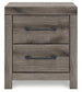 Graystorm Full Panel Bed with Storage with Mirrored Dresser and Nightstand