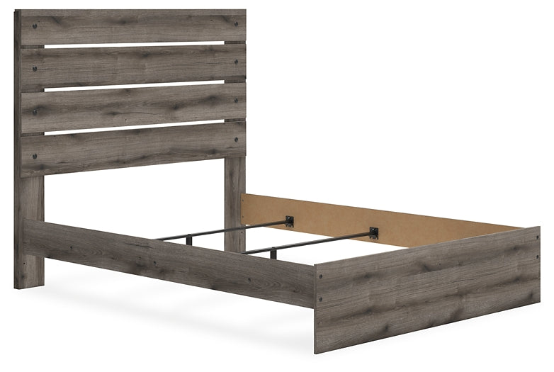 Graystorm Queen Panel Bed with Mirrored Dresser and Nightstand