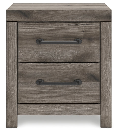 Graystorm Queen Panel Bed with Mirrored Dresser and Nightstand