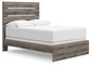 Graystorm Full Panel Bed with Mirrored Dresser and Nightstand