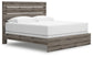 Graystorm King Panel Bed with Mirrored Dresser and Nightstand