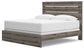 Graystorm King Panel Bed with Mirrored Dresser and Nightstand