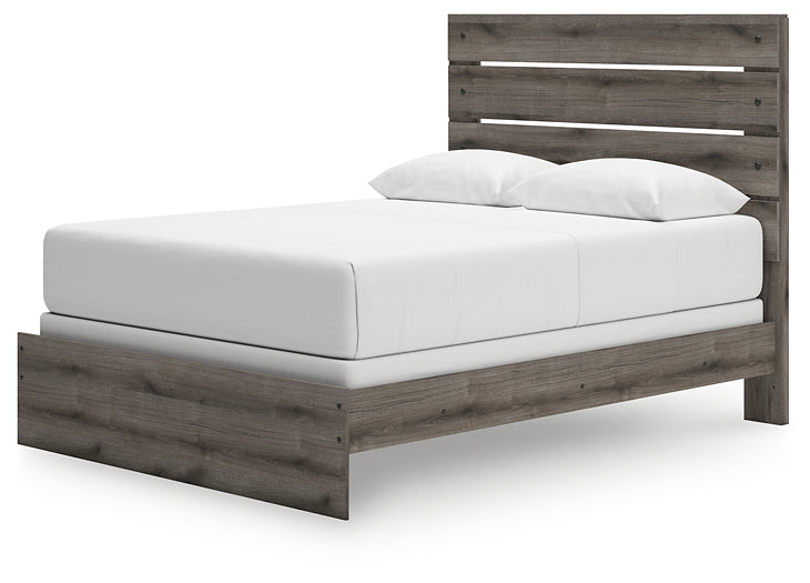 Graystorm Queen Panel Bed with Mirrored Dresser
