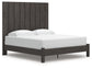 King Panel Bed with Mirrored Dresser