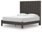 King Panel Bed with Mirrored Dresser and Chest