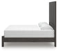 King Panel Bed with Mirrored Dresser and Chest