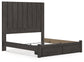 King Panel Storage Bed with Mirrored Dresser