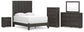 Queen Panel Bed with Mirrored Dresser, Chest and Nightstand