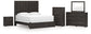 King Panel Storage Bed with Mirrored Dresser, Chest and Nightstand