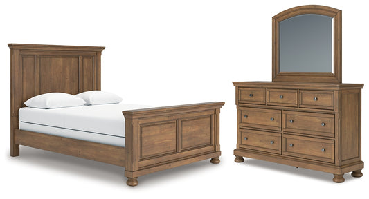 Feddinger Queen Panel Bed with Mirrored Dresser