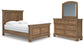 Feddinger Queen Panel Bed with Mirrored Dresser