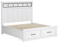 Ashbryn King Panel Storage Bed with Mirrored Dresser and Chest
