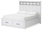 Ashbryn California King Panel Storage Bed with Mirrored Dresser and Chest