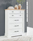 Ashbryn California King Panel Storage Bed with Mirrored Dresser and Chest