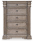 Blairhurst Queen Panel Bed with Mirrored Dresser, Chest and Nightstand