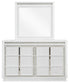 Chalanna California King Upholstered Storage Bed with Mirrored Dresser, Chest and Nightstand