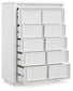 Chalanna California King Upholstered Storage Bed with Mirrored Dresser and Chest