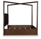 Dilenno California King Canopy Bed with Mirrored Dresser