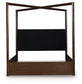 Dilenno California King Canopy Bed with Mirrored Dresser, Chest and Nightstand
