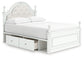 Kozlani Full Upholstered Panel Storage Bed, Dresser, Mirror and Nightstand