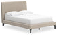 Cielden Full Upholstered Bed with Roll Slats, Dresser and Mirror