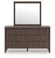 Pamytta King Panel Platform Bed, Dresser and Mirror