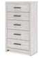 Cayboni King Panel Bed, Dresser, Mirror, Chest and Nightstand