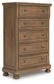 Vandenmore California King Storage Sleigh Bed with Mirrored Dresser, Chest and Nightstand