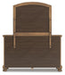 Vandenmore California King Panel Bed with Mirrored Dresser, Chest and Nightstand