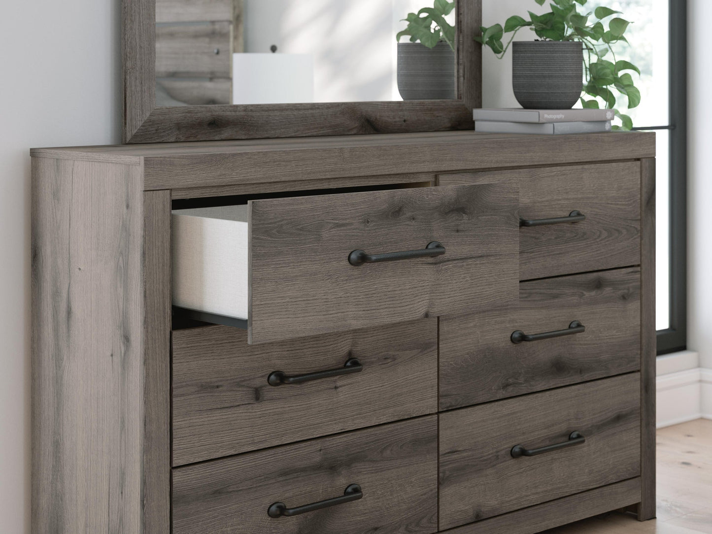 Urbanoore Twin Panel Bed, Dresser, Mirror and Nightstand