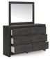 Delmorta Twin Panel Storage Bed, Dresser, Mirror and Nightstand