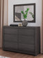 Parlayon Queen Panel Storage Bed, Dresser, Mirror, Chest and Nightstand