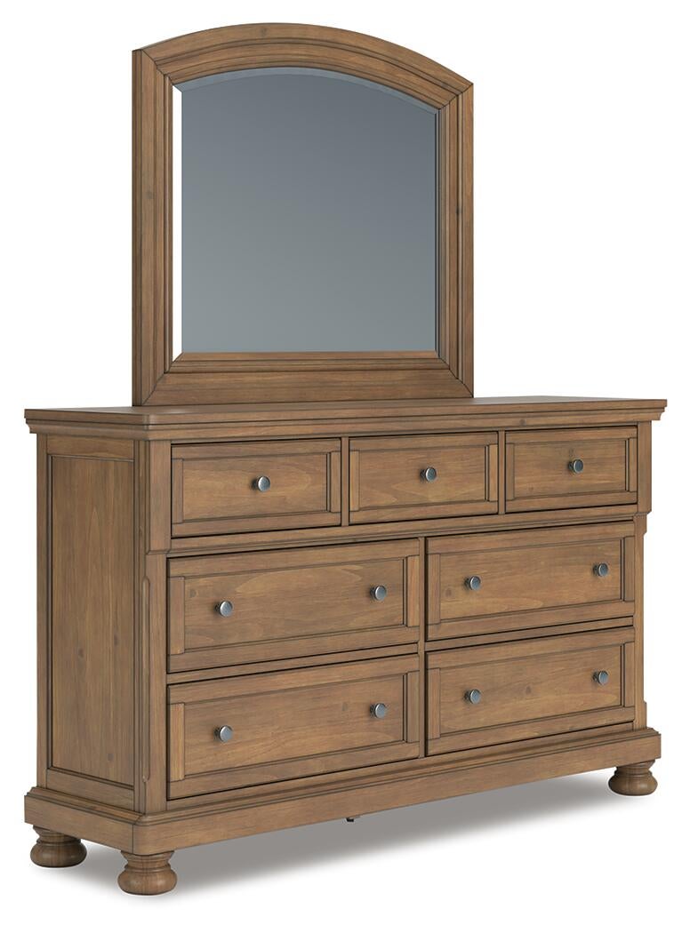 Vandenmore King Panel Bed with Mirrored Dresser