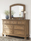 Vandenmore King Panel Bed with Mirrored Dresser