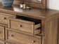 Vandenmore Queen Storage Sleigh Bed with Mirrored Dresser, Chest and Nightstand