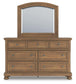 Vandenmore California King Panel Bed with Mirrored Dresser and Nightstand